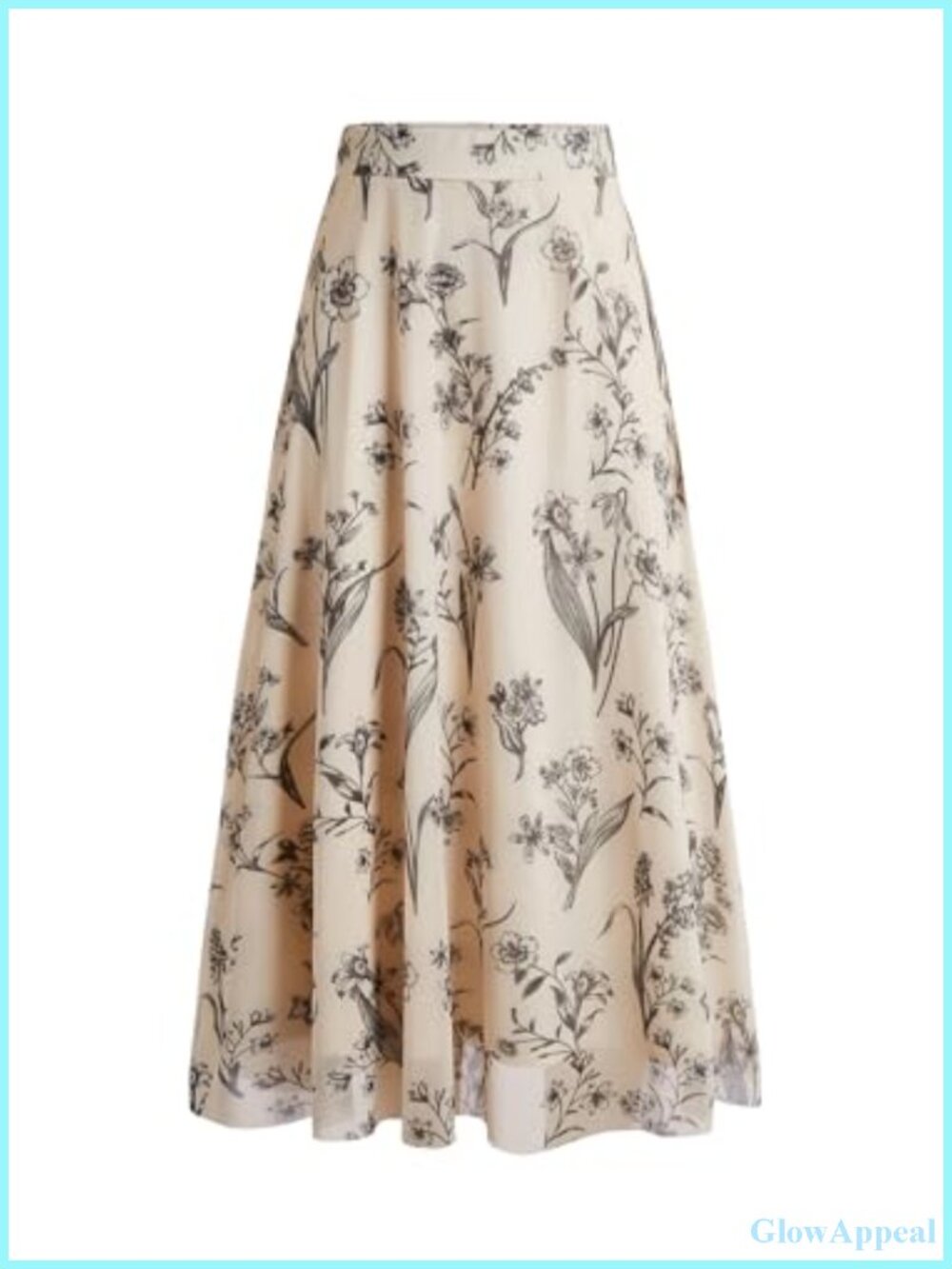 Y2K Boho Floral Mesh Ruffle Maxi Skirt High Waist A-Line
